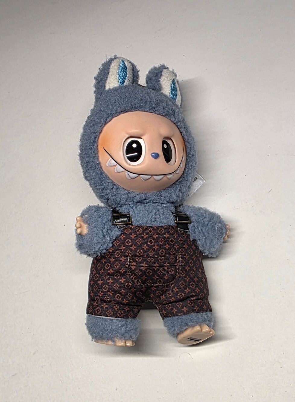 Pop Mart The Monsters Labubu Plush Doll Blue Monster Overalls Figure